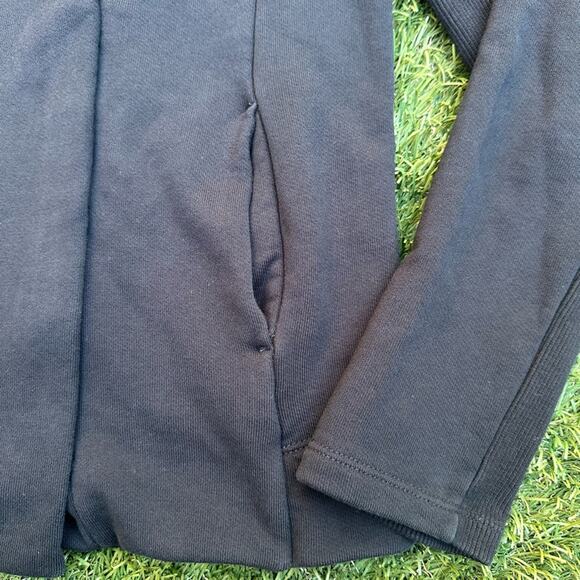 Standard James Perse Estilo Moto Zip Oversized Hood Sweatshirt Jacket blk Size 2 - Picture 4 of 12